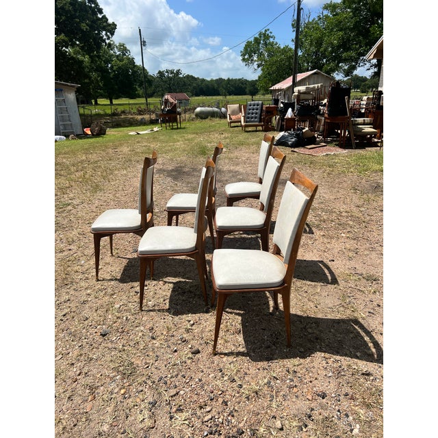 Mid 20th Century French Mid-Century Modern 1960's Walnut Dining Chairs - Set of 6 For Sale - Image 5 of 6