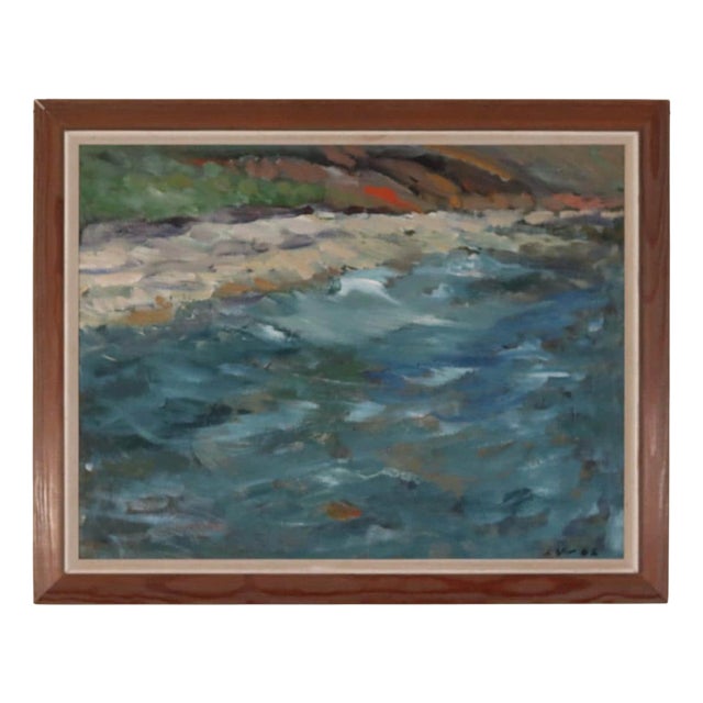 Luv, Seashore, 1962, Oil on Panel, Framed For Sale