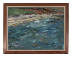 Luv, Seashore, 1962, Oil on Panel, Framed