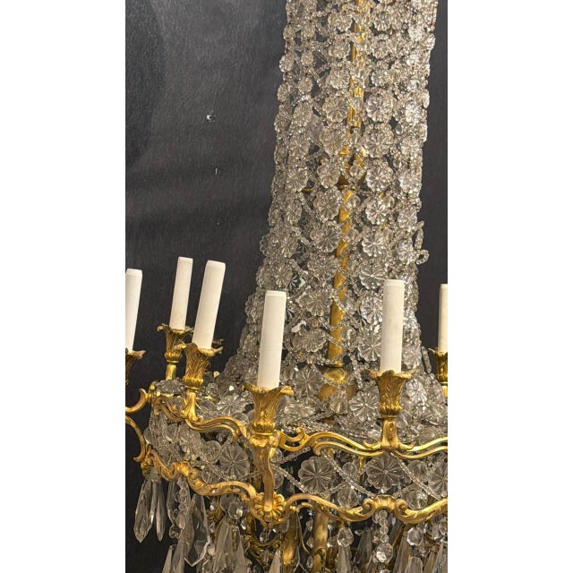 Metal 1900 Caldwell Crystal and Bronze Chandelier With 12 Lights For Sale - Image 7 of 12