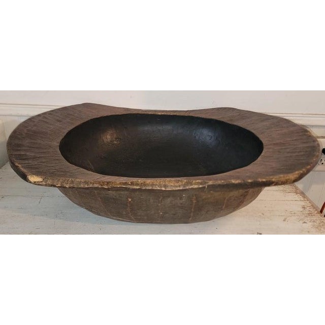 19th Century 19thc Hand Carved Large Dough Bowl For Sale - Image 5 of 5