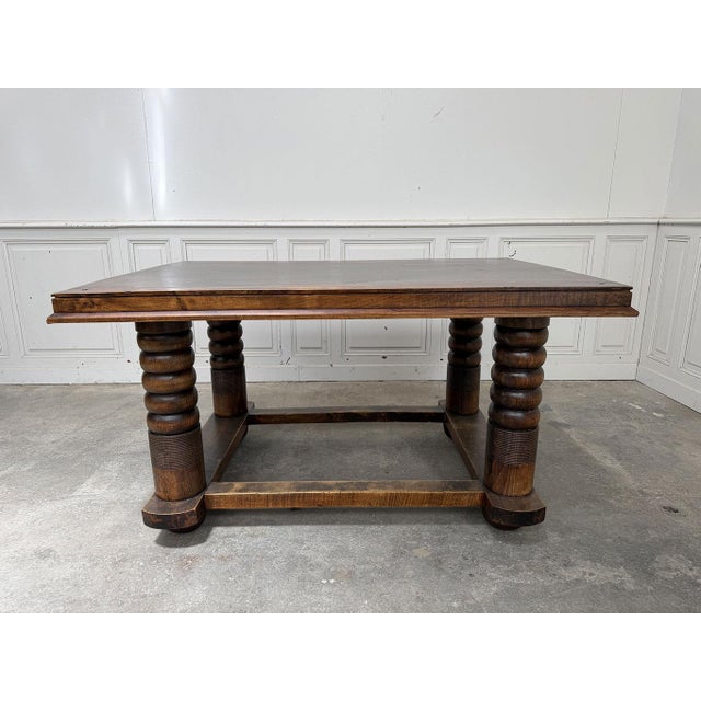 1930s Art Deco Table in Oak by Dudouyt, 1930 For Sale - Image 5 of 13