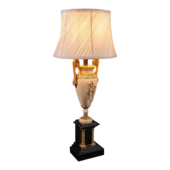 1970's Vintage Romanesque Table Lamp | Chairish