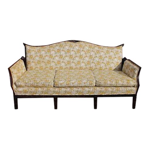 Traditional Carved Asian Chinoiserie Sofa For Sale
