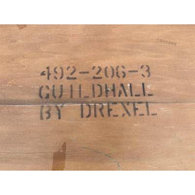 Late 20th Century Drexel GuildHall Pair of Walnut Rectangular Tables, Modern Style For Sale - Image 12 of 12