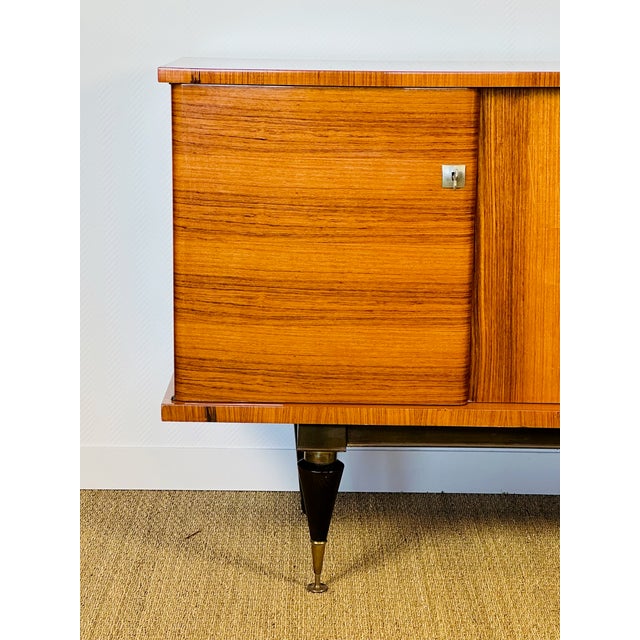 Vintage Modernist Walnut Sideboard by André Arbus, 1950s For Sale - Image 9 of 11