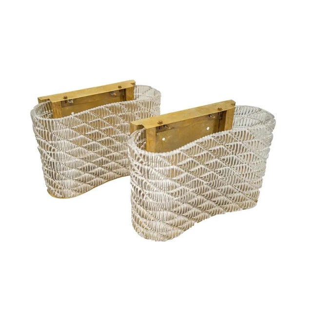 Metal Wall Lamps in Murano Glass attributed to Gianni Seguso, 1960s, Set of 2 For Sale - Image 7 of 7