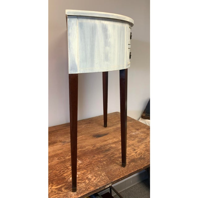 Chippendale Mahogany Demilune Bow Front Console Table With Drawers For Sale - Image 3 of 9