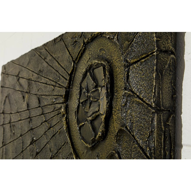 Brutalist Bronzed Resin Wall Relief Sculpture, Style of Paul Evans, c 1970s For Sale - Image 10 of 12
