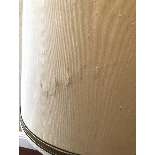 Textile Authentic Mid Century Modern Brutalist Green Tall Table Lamp W Shade For Sale - Image 7 of 8