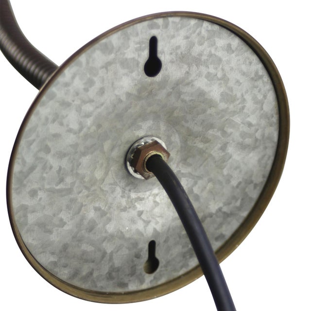 Vintage Industrial Gooseneck Wall Light in Brass For Sale - Image 5 of 6