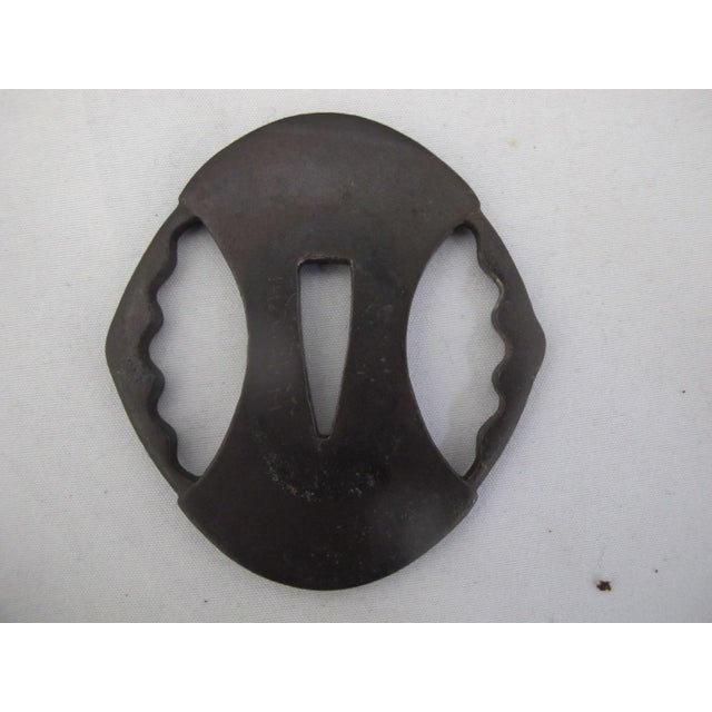 Metal Japanese Openwork Tsuba Katana Samurai Sword Guard Edo Era For Sale - Image 7 of 7