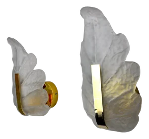 Murano Glass Leaf Sconces by Carl Fagerlund, Germany, 1970s, Set of 2