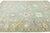 Textile Modern Sage Green Oushak Style Wool Area Rug With Pastel Geometric Floral Accent For Sale - Image 7 of 12