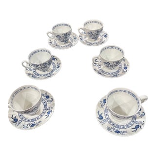 Mid 20th Century Blue Nordic Johnson Brothers - 12 pcs For Sale