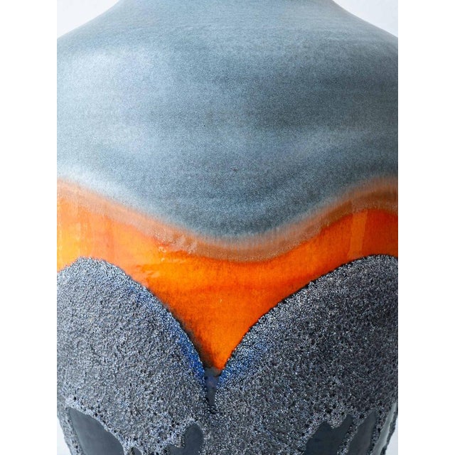 Vintage Tall Oversize Textural Glazed Ceramic Table Lamp by Carstens Tönnieshof For Sale - Image 6 of 17