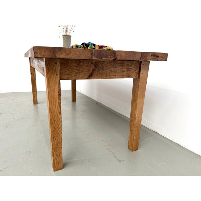 Brown Vintage Oak Table, 1950s For Sale - Image 8 of 18