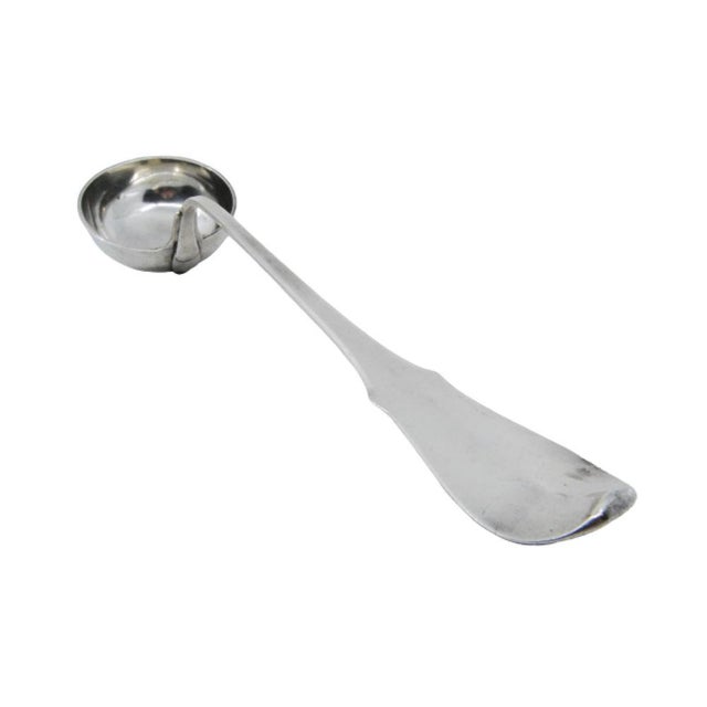 Metal Silver Soup Ladle with Crimped Handle For Sale - Image 7 of 7
