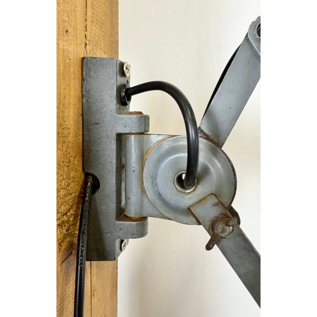 Industrial Black Enamel Scissor Wall Lamp, 1950s For Sale - Image 14 of 18