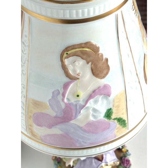 1950s Porcelain Lithophane Table Lamp from PMP Plaue von Schierholz, 1950s For Sale - Image 5 of 18