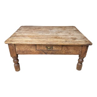 Vintage Rustic Pine Coffee Table, 1925 For Sale