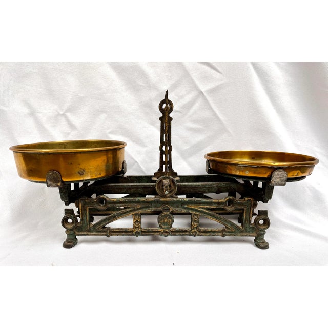 Antique European Cast Iron 3kg Balance Scales For Sale - Image 11 of 11