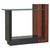 Vintage Italian Wood and Black Lacquer Console with Glass Top For Sale