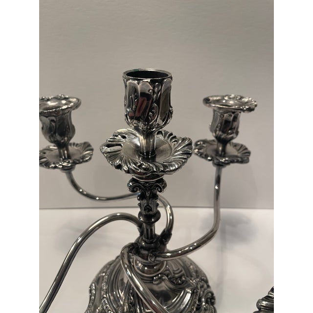 Metal Reed and Barton Silverplate Candelabra For Sale - Image 7 of 8
