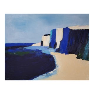 Cliffside 5, Contemporary Seascape Landscape Oil Painting For Sale