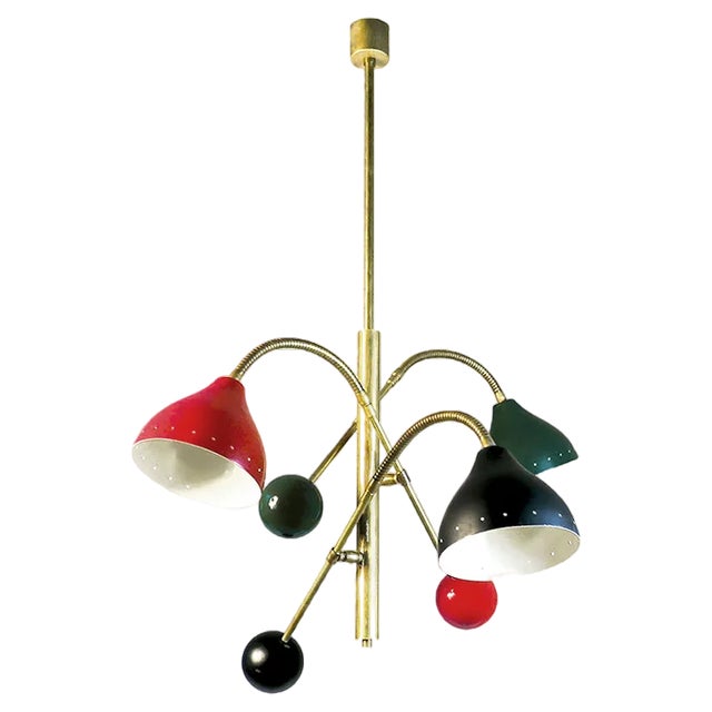 Mid-Century Chandelier with Flexible Arms, 1960s For Sale