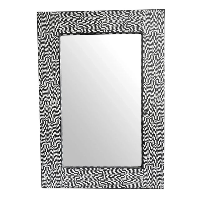 Early 21st Century Vintage Black & White Escher Mirror For Sale - Image 5 of 5