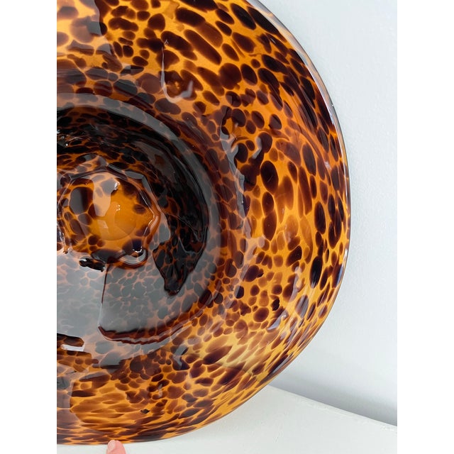 Murano 1970s Italian Handblown Murano Tortoiseshell Centerpiece Bowl For Sale - Image 4 of 12