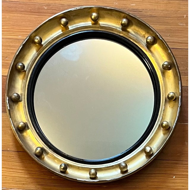 Antique Small Scale English Regency Bullseye Convex Gilt Wood Mirror, Circa 1825 For Sale In New York - Image 6 of 8