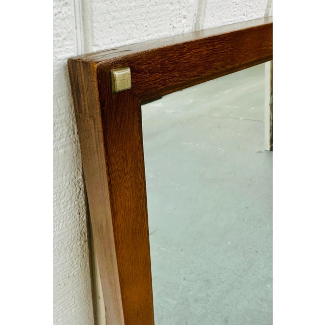 Lane Furniture Mid-Century Modern Lane Tuxedo Walnut Mirror For Sale - Image 4 of 5