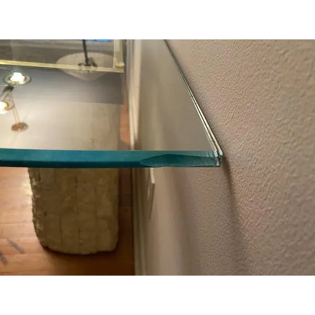 Glass 1980s Vintage Tessellated Postmodern Stone Console Table For Sale - Image 7 of 7