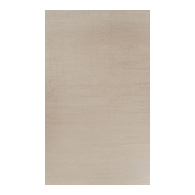 Rug & Kilim’s Oversized Modern Textural Rug in Beige and Cream Striae - 12x20 For Sale