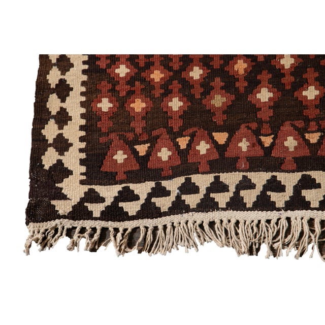Textile Mid-20th Century Vintage Persian Kilim Wool Rug For Sale - Image 7 of 13