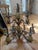 Vintage Hollywood Regency 28" 9-Light Pineapple Tole Chandelier For Sale In Atlanta - Image 6 of 7