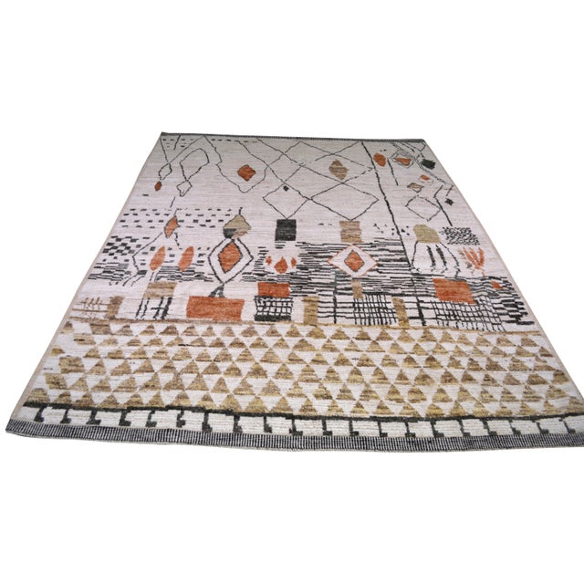 Moroccan Moroccan Hand Knotted Wool Rug, 12'3"x14'2" For Sale - Image 3 of 4