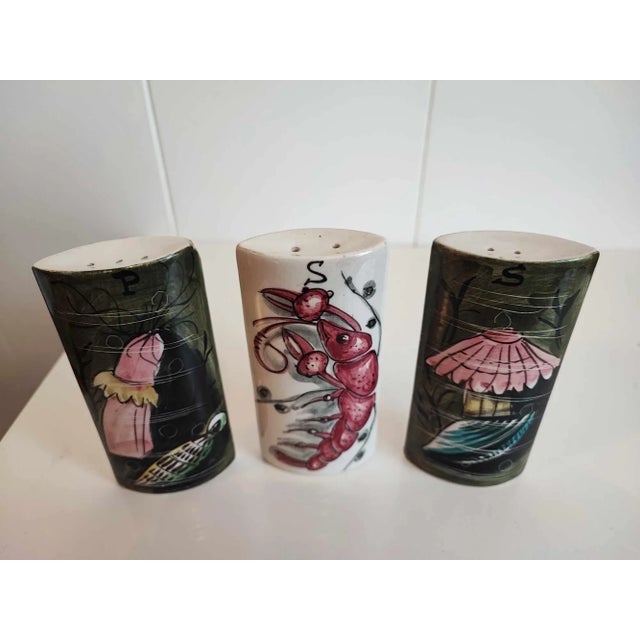 Vintage Porcelain Spice Containers, Italy, 1970s, Set of 3 For Sale - Image 3 of 8