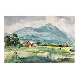 1950s "Woodstock P5.75" Watercolor Painting by Eve Nethercott