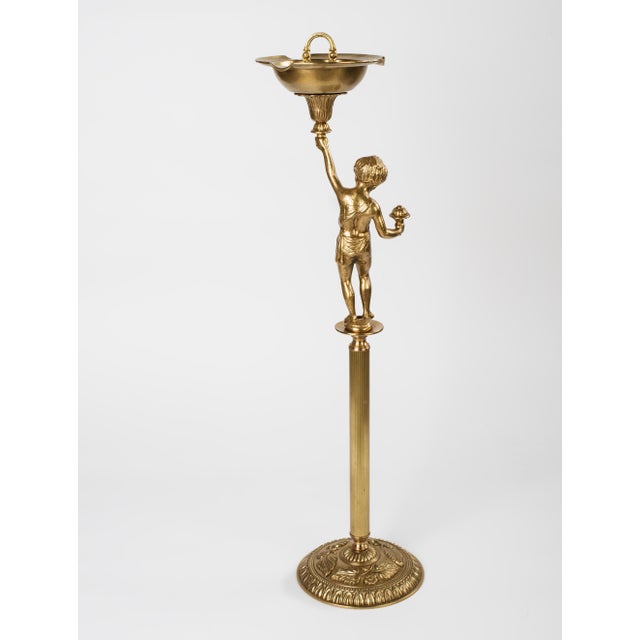 1960s Spanish Brass Floor Standing Ashtray For Sale - Image 4 of 7
