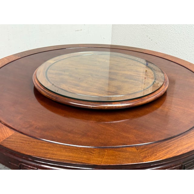Vintage Asian Rosewood Round Dining Table + Four Chairs, Set For Sale In San Francisco - Image 6 of 12