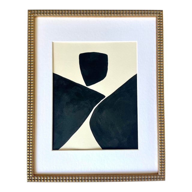 2025 "Sconosciuta" Abstract Minimalist Painting on Paper by Artist r.k. Red For Sale