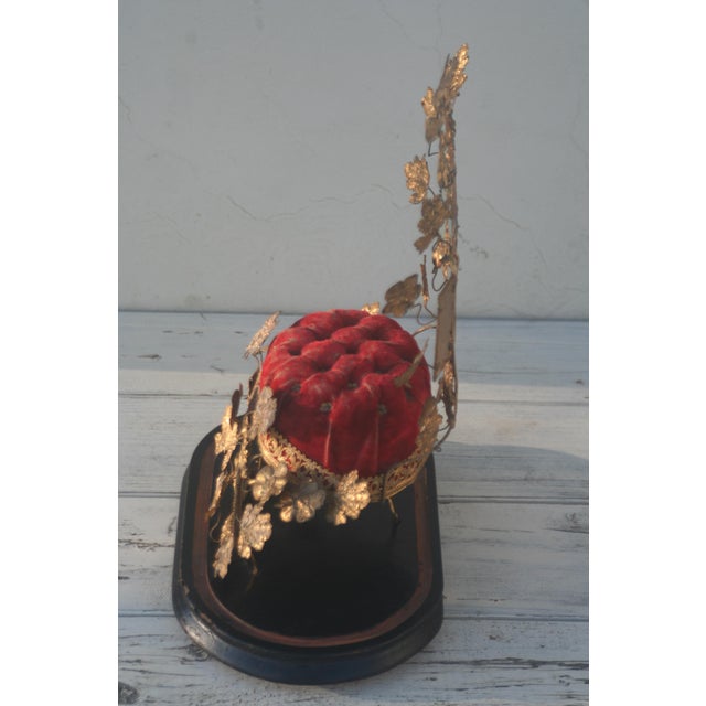 Gold Globe De Mariage Jewelery Box in Red Velvet and Gilded Metal For Sale - Image 8 of 18