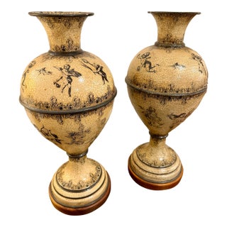 Pair of Theodore Alexander Vases For Sale