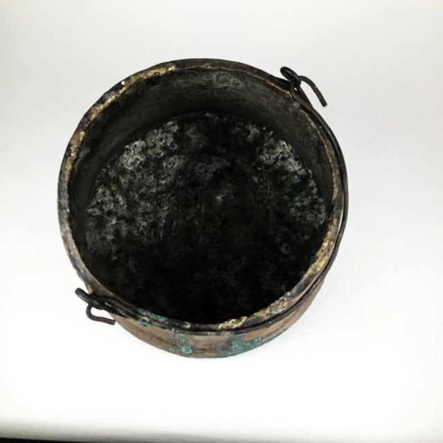 Antique French Copper & Brass Kettle or Chimney Pot For Sale In Portland, ME - Image 6 of 13