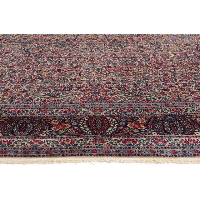 Vintage Persian Lavar Kerman Rug - 11'02 X 14'05 For Sale - Image 4 of 9
