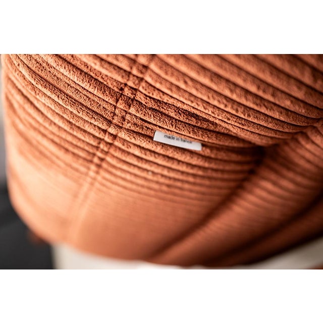 Togo Three-Seater Sofa in Brown Corduroy by Michel Ducaroy for Ligne Roset For Sale - Image 6 of 7