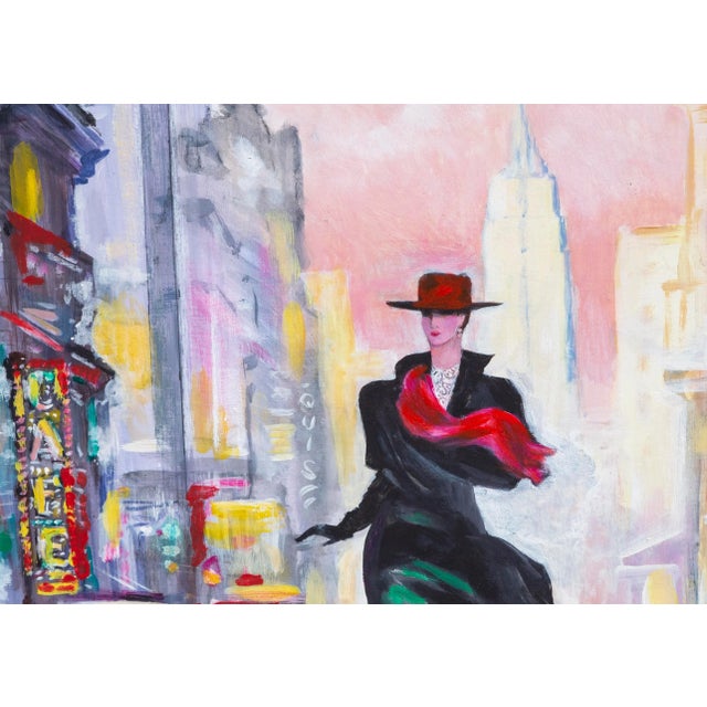 Modern Fifth Ave, Erik Freyman Acrylic on Board, Signed Lower Left For Sale - Image 3 of 5